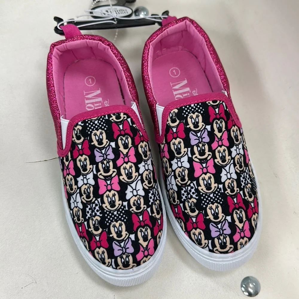 Kids Pink glitter Minnie Mouse sneaker - Picture 2 of 5